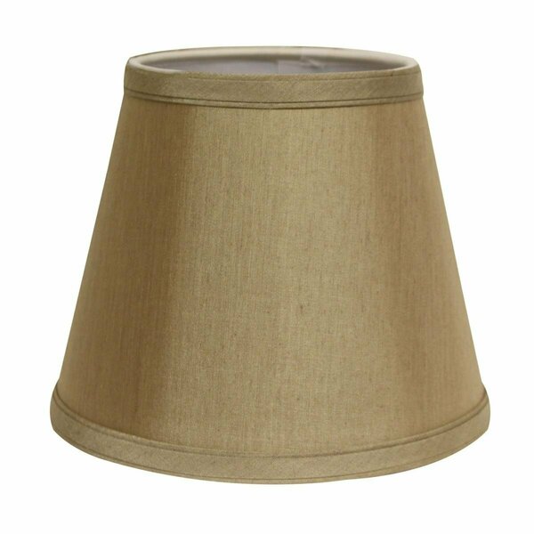 Homeroots 12 in. Pale Brown Empire Hardback Slanted No Slub Lampshade, Tan 469950